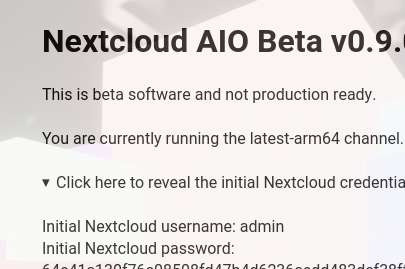 Invalid Nextcloud initial access credentials · Issue #419 · nextcloud ...