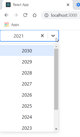 Select component doesn't higlight new value when setup it via ...