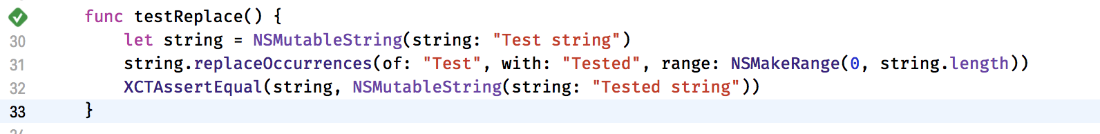 replace occurrences test