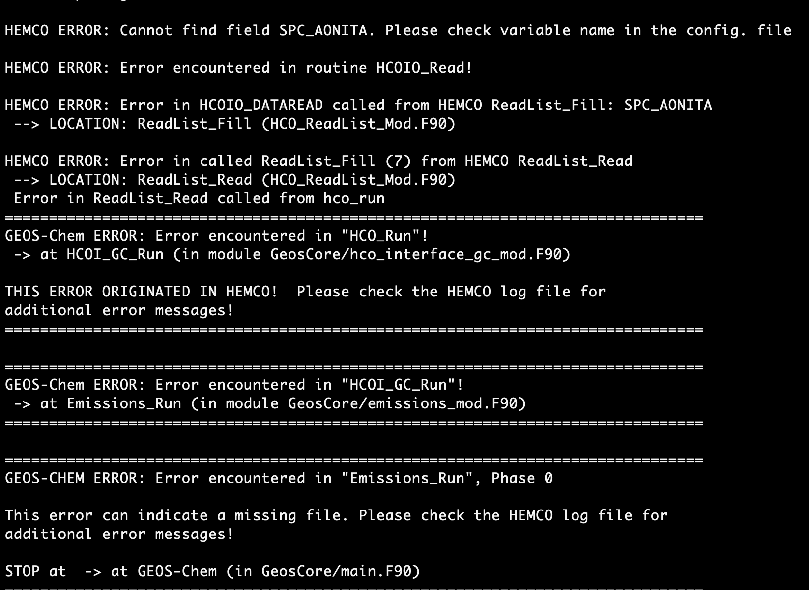 [BUG/ISSUE] Error when reading new species from restart file in GEOS ...