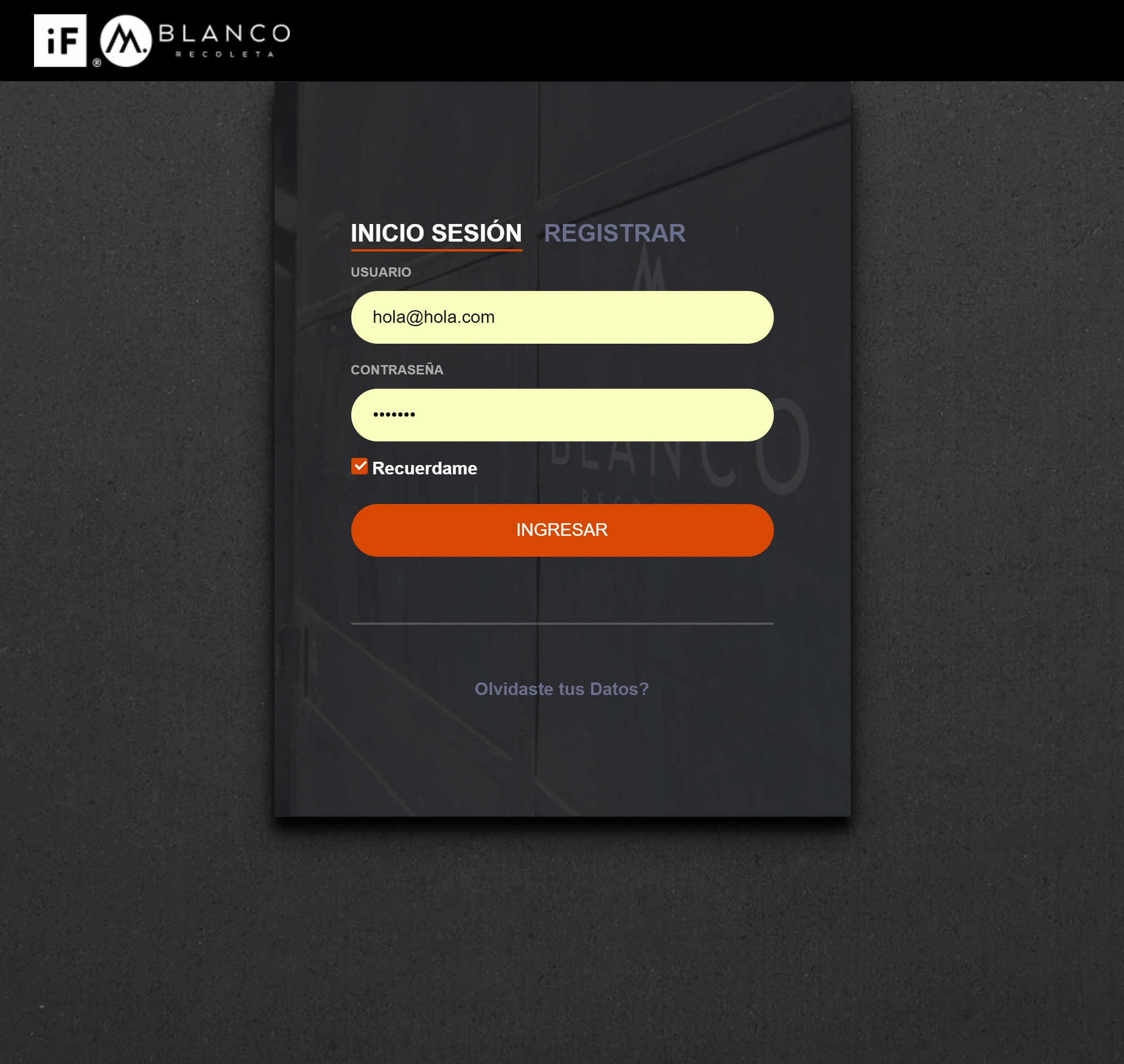 Registro de Visitantes If Blanco Recoleta