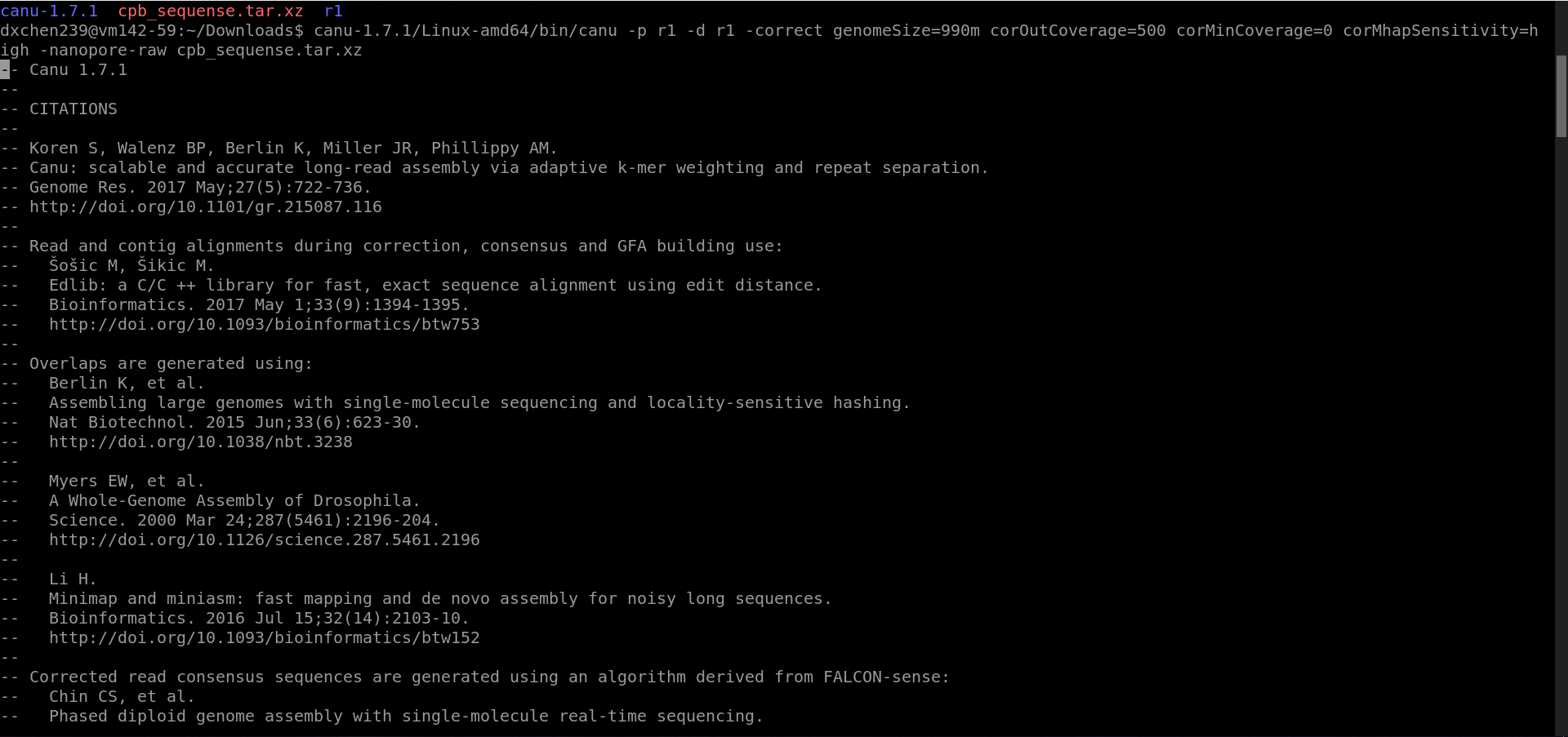 canu 1.7.1 stops in correction · Issue #1367 · marbl/canu · GitHub