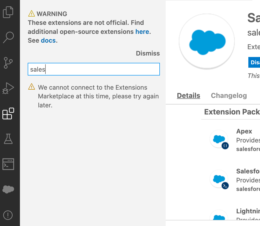 Cannot connect to the Extensions Marketplace · Issue #131 · forcedotcom ...