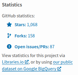 screenshot of GitHub statistics section