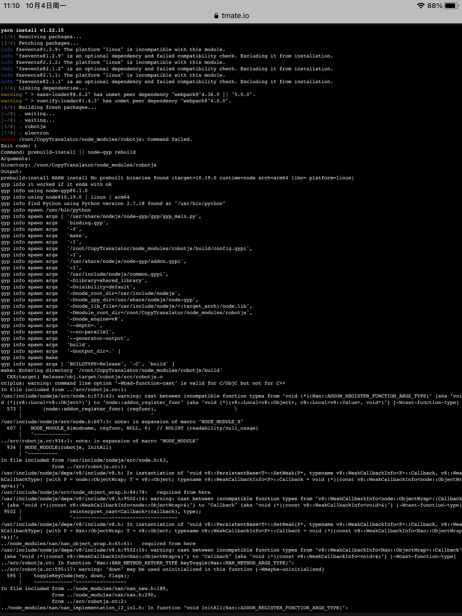 Ubuntu ARM64 构建失败 · Issue #410 · CopyTranslator/CopyTranslator · GitHub