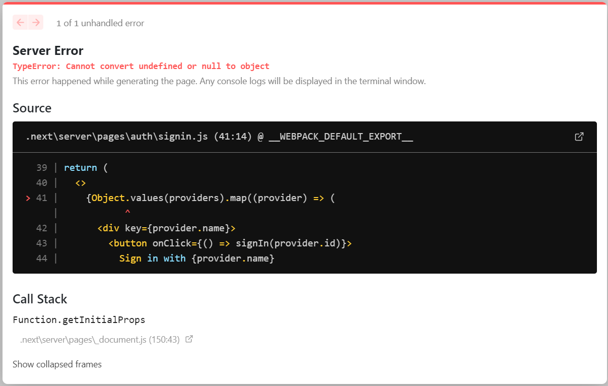 Error when trying to make a signin page · nextauthjs next-auth ...