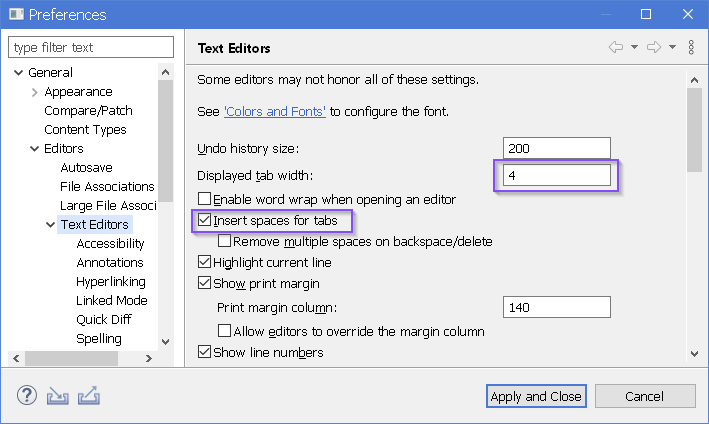Changing tab width for XML, Properties, YAML. · Issue #496 · eclipse ...