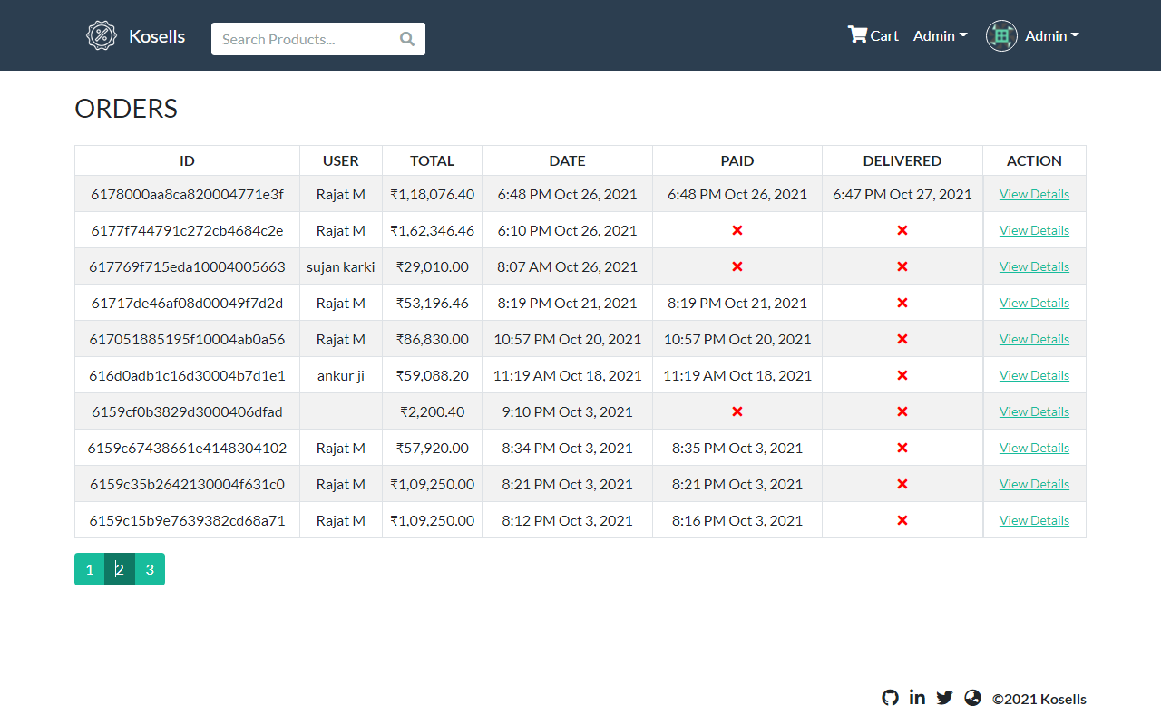 admin panel