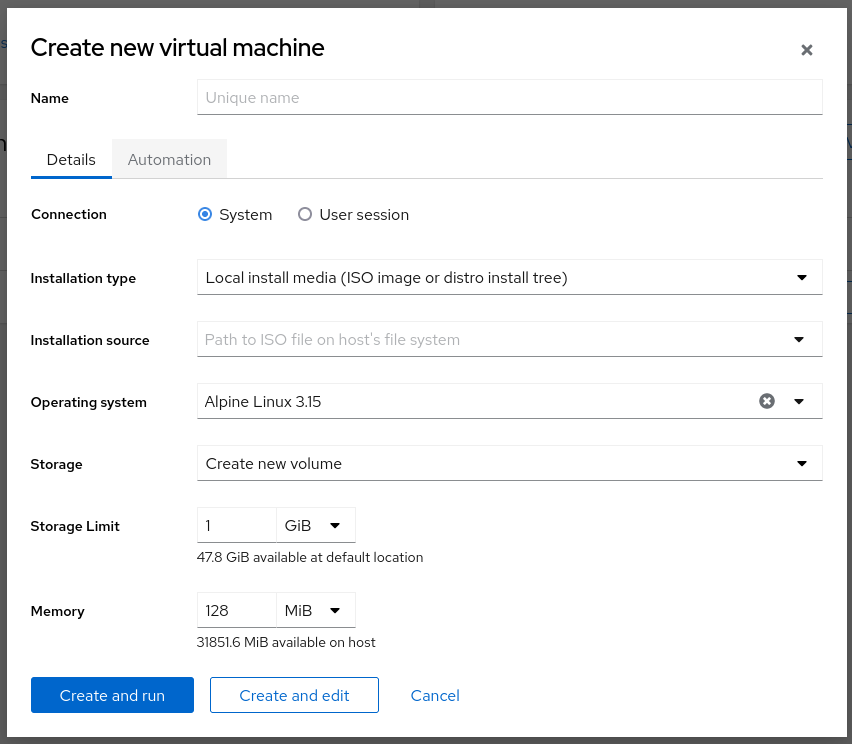 Fix various issue with VM memory and storage size autodetection by