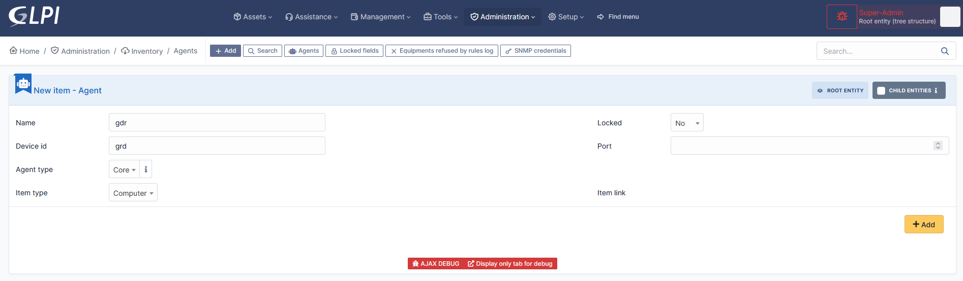 Unable to create an Agent · Issue #10475 · glpi-project/glpi · GitHub