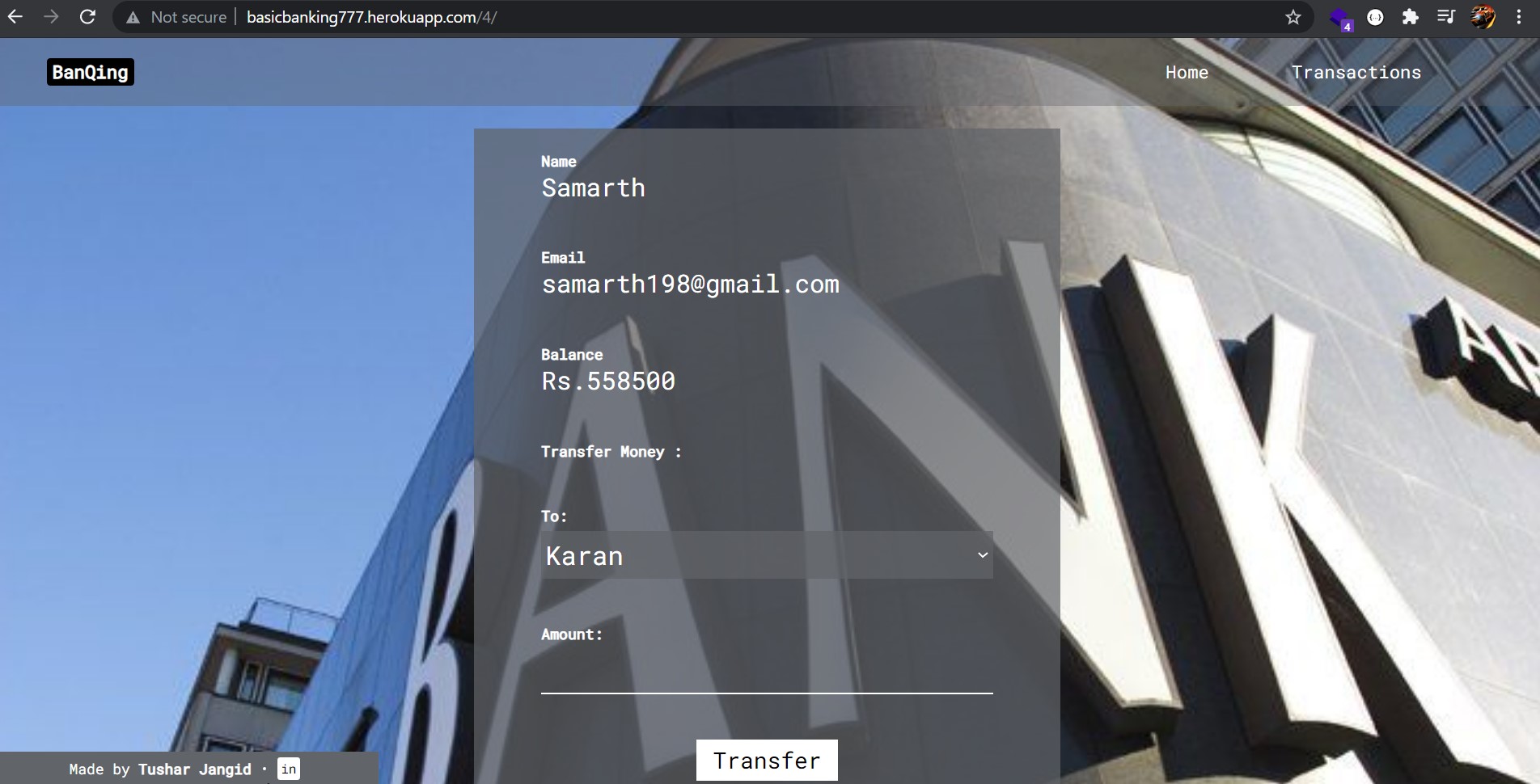 GitHub - tushar7789/basicbanking: This basic website lets the user ...