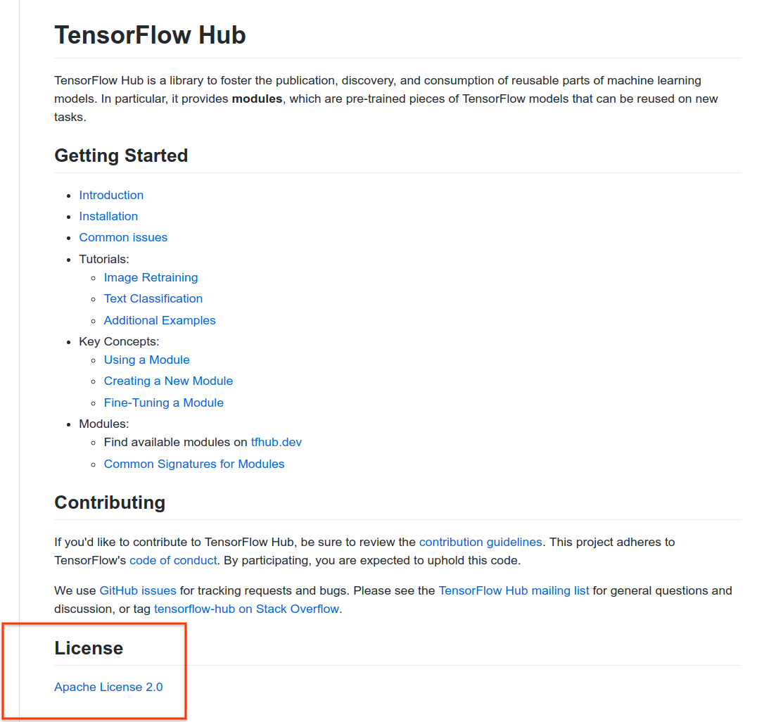 Clarify module licensing · Issue 12 · tensorflow/hub · GitHub