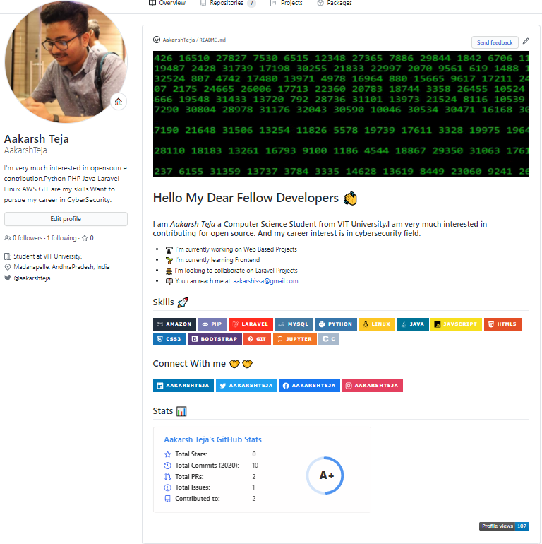 GitHub profile of {{ name }}