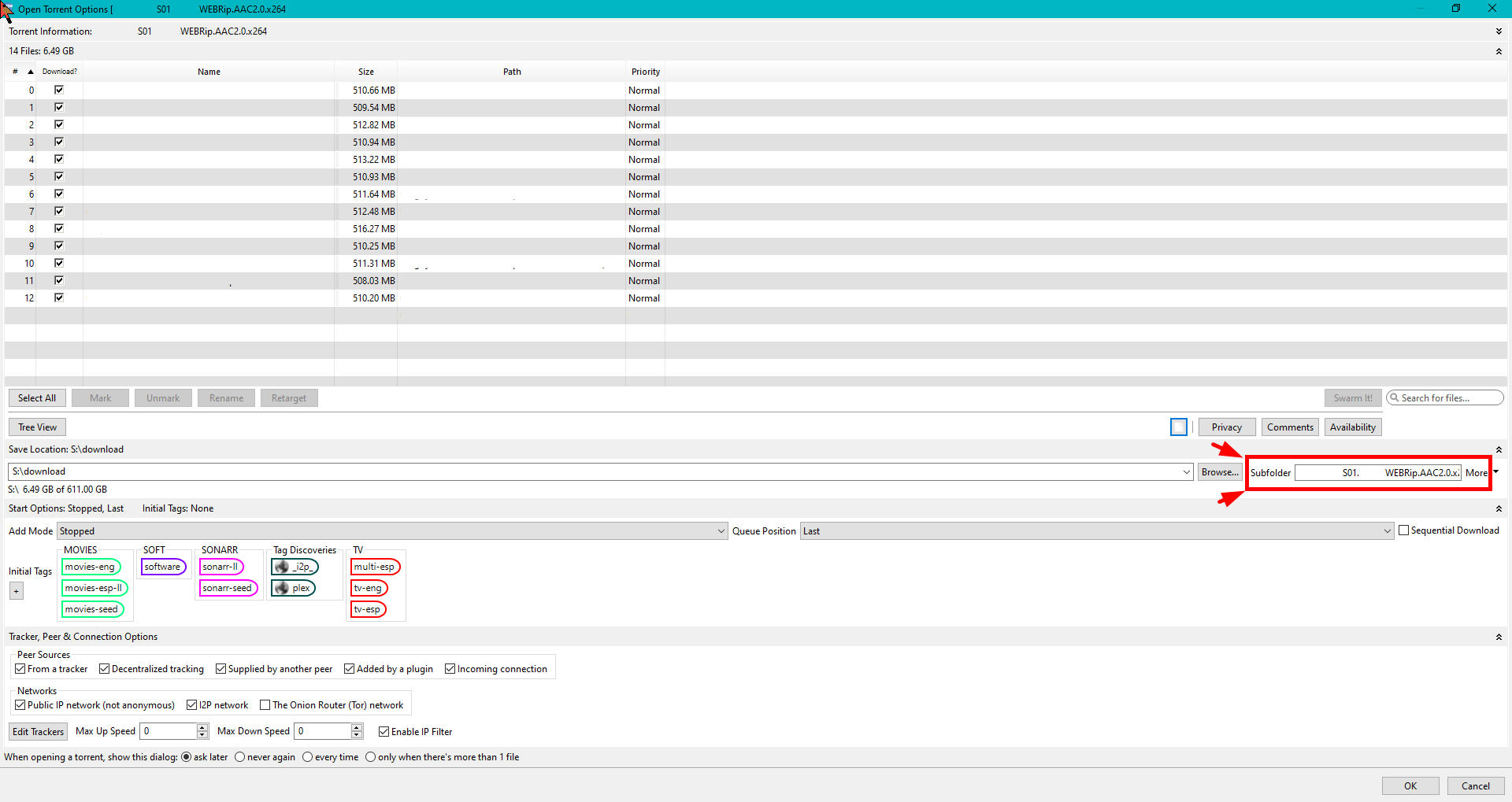 Request: Moving Subfolder line in Add Torrent window · Issue #1621 ...