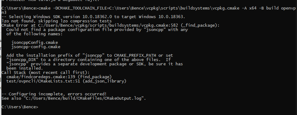 missing jsoncppConfig problem? · Issue #128 · OpenVPN/openvpn3 · GitHub