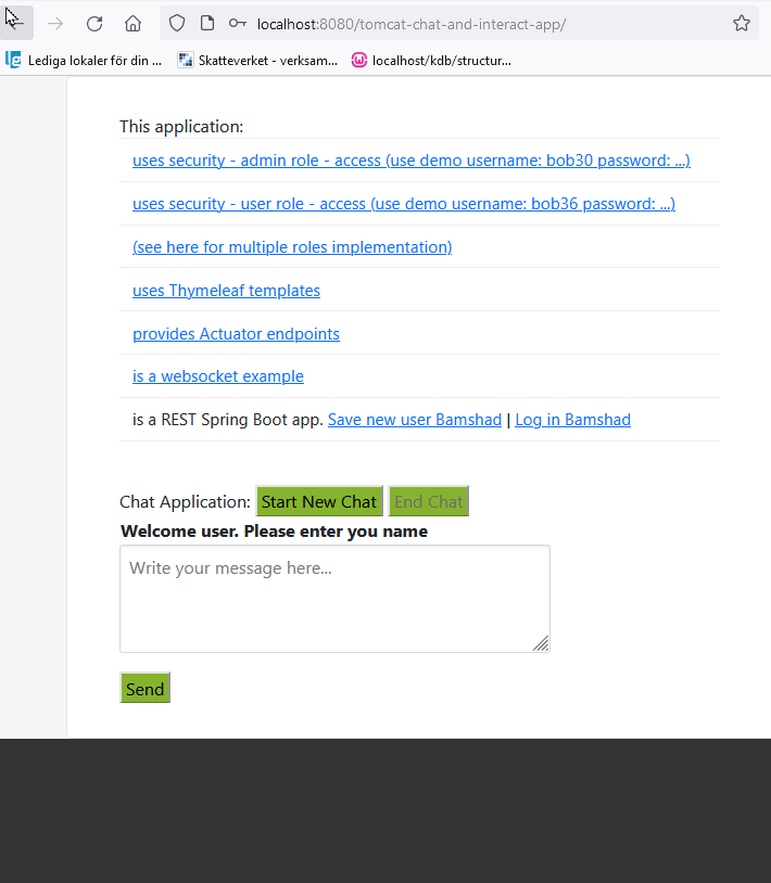Github bob utveckling tomcat chat and interact app java spring boot