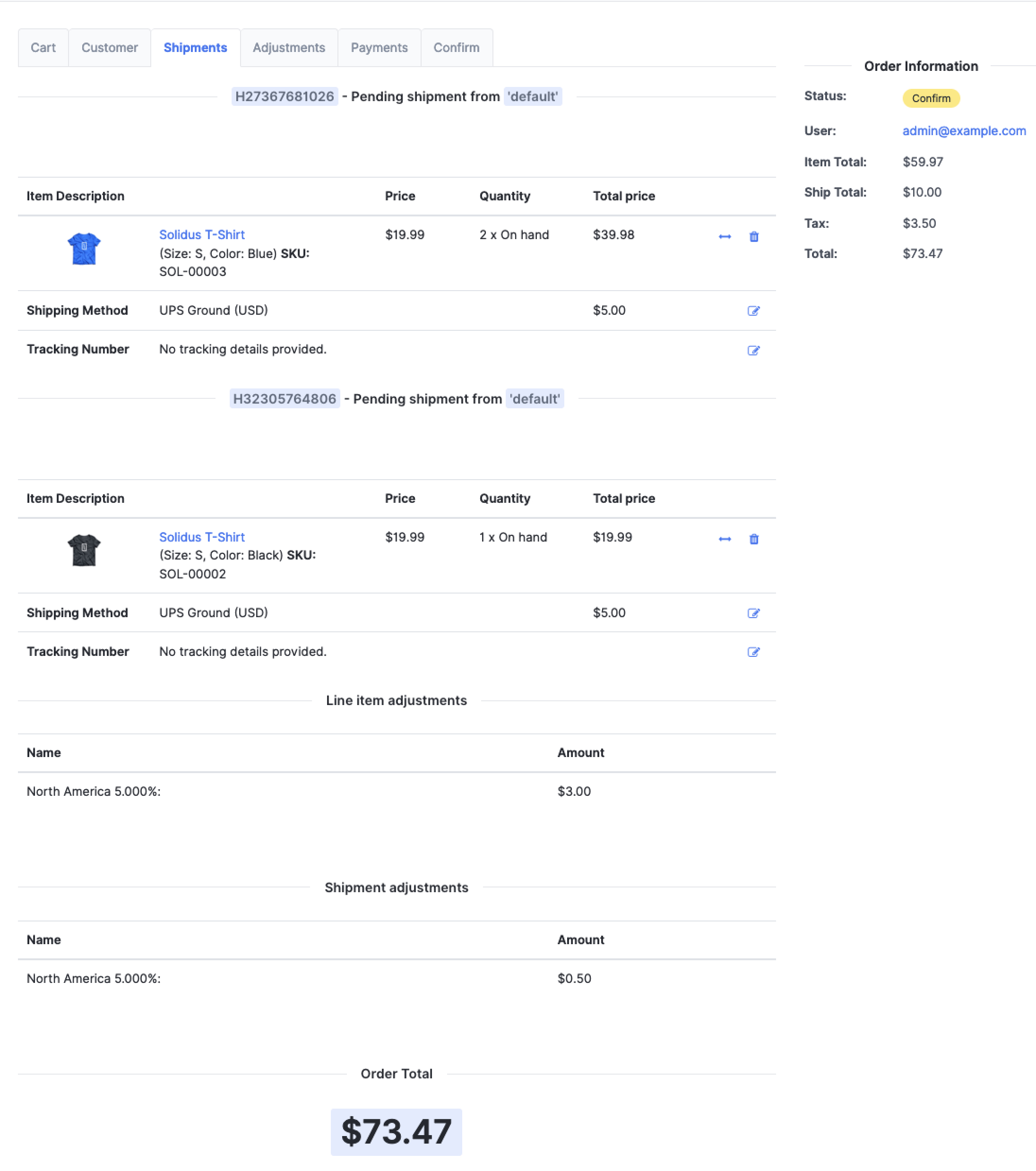Solidus - Split ready shipment