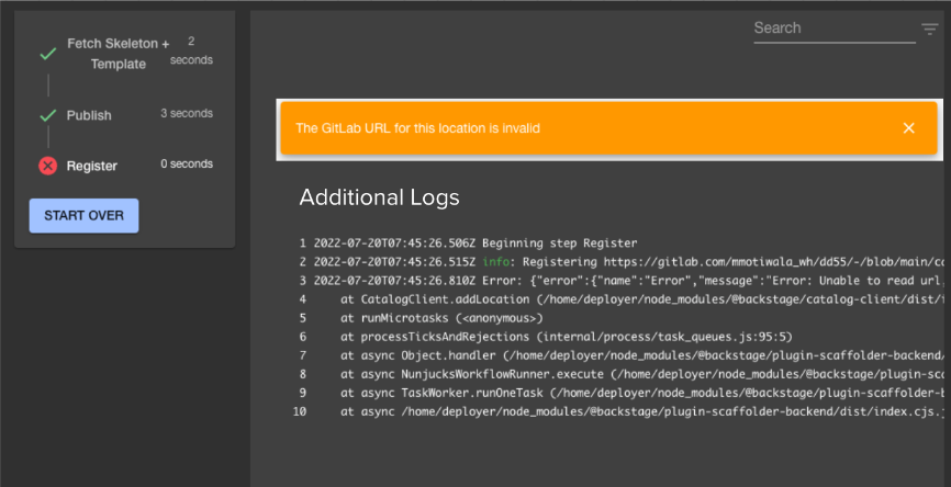 [RFC] Better way of showing errors when using Scaffolder (exception ...