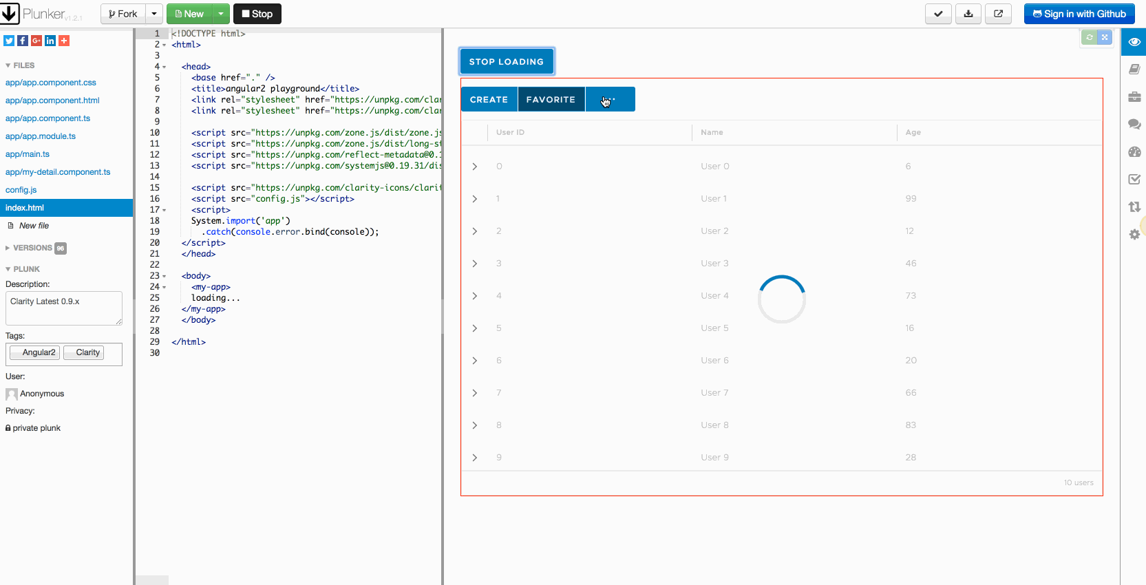 Grid Loader data-grid loader allows interacting with grid rows & clr-dg-action-bar ...