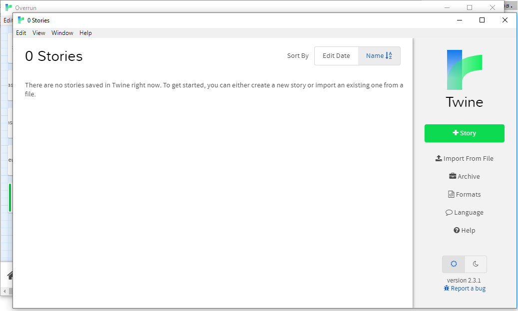 Twine home page appears when trying to test a passage. · Issue 559