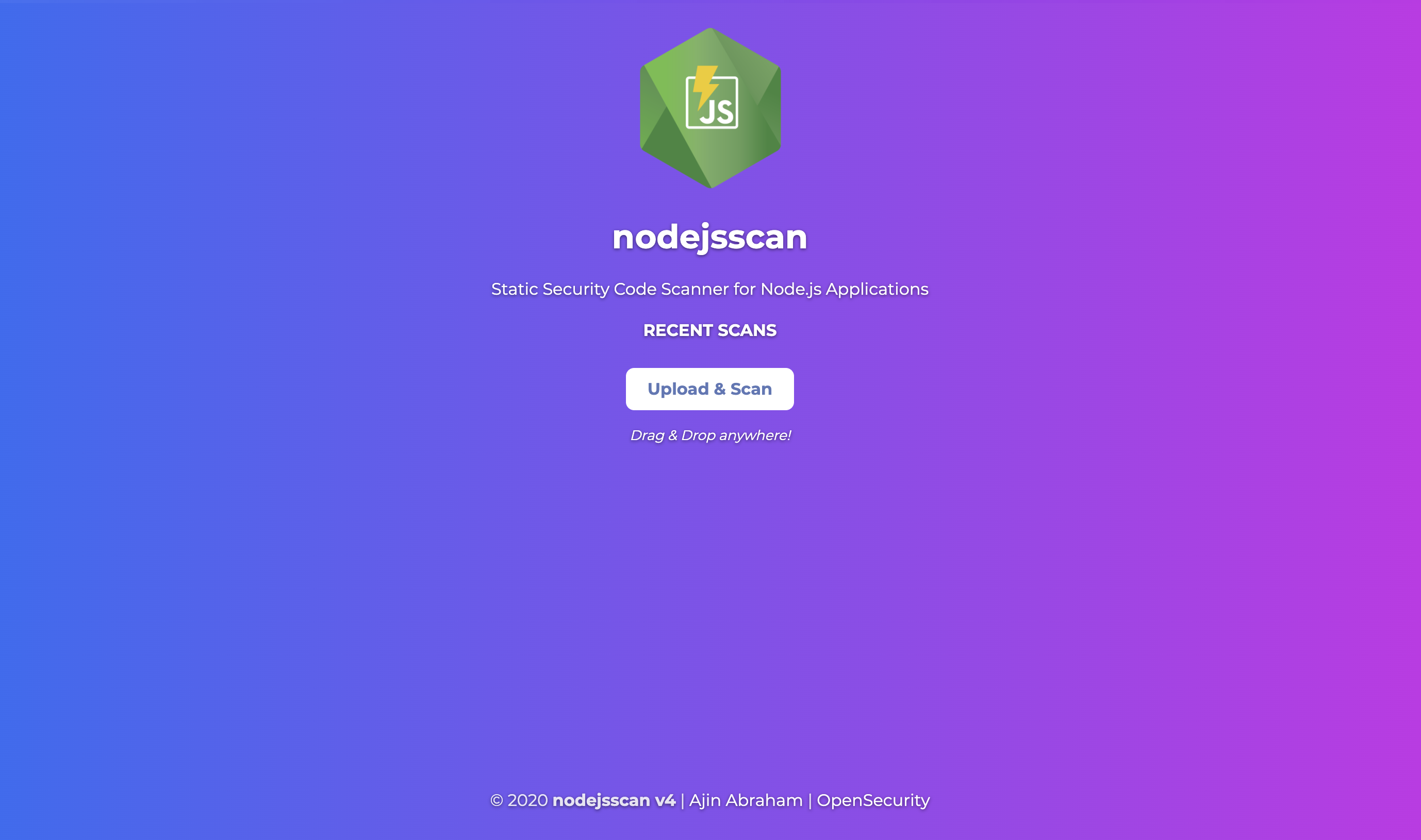 nodejsscan web ui