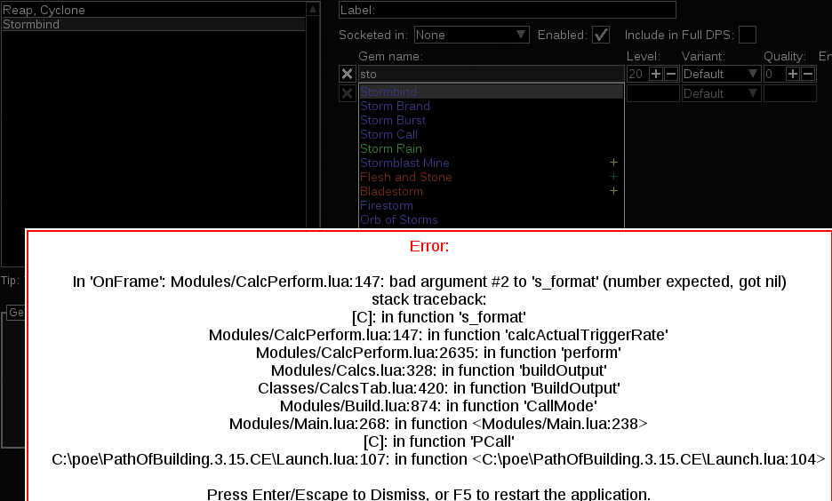 Crash on loading ("Bad argument","nil","calcActualTriggerRate") · Issue ...