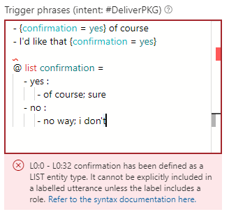 [MCS-DE-GO] Syntax Validation does not catch all .LU syntax errors ...
