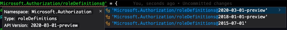VSCode RoleDefintion api version mismatch from supported version ...