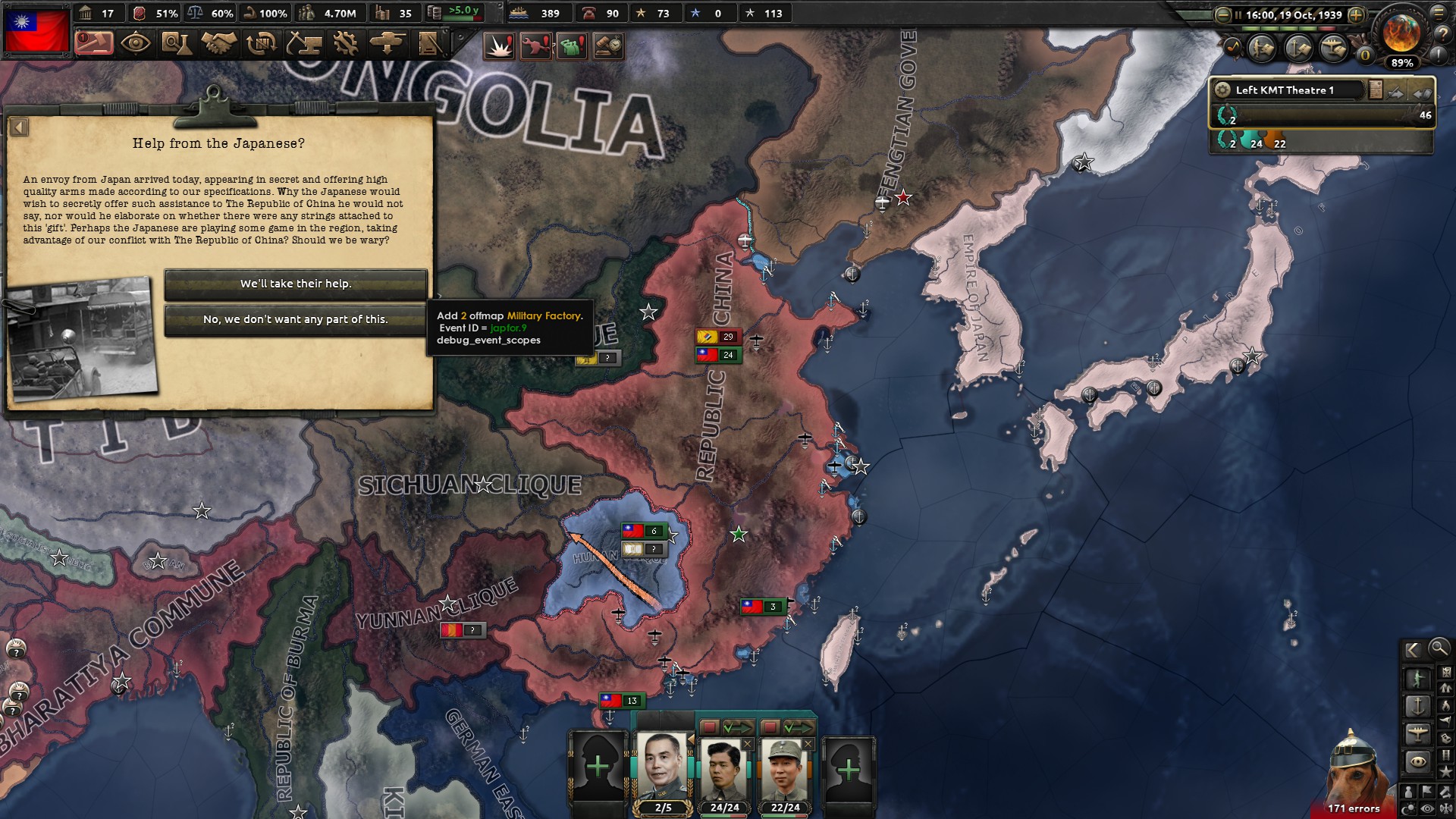 JAP japfor.9 sent to Chinese Leader · Issue 14710 · Kaiserreich