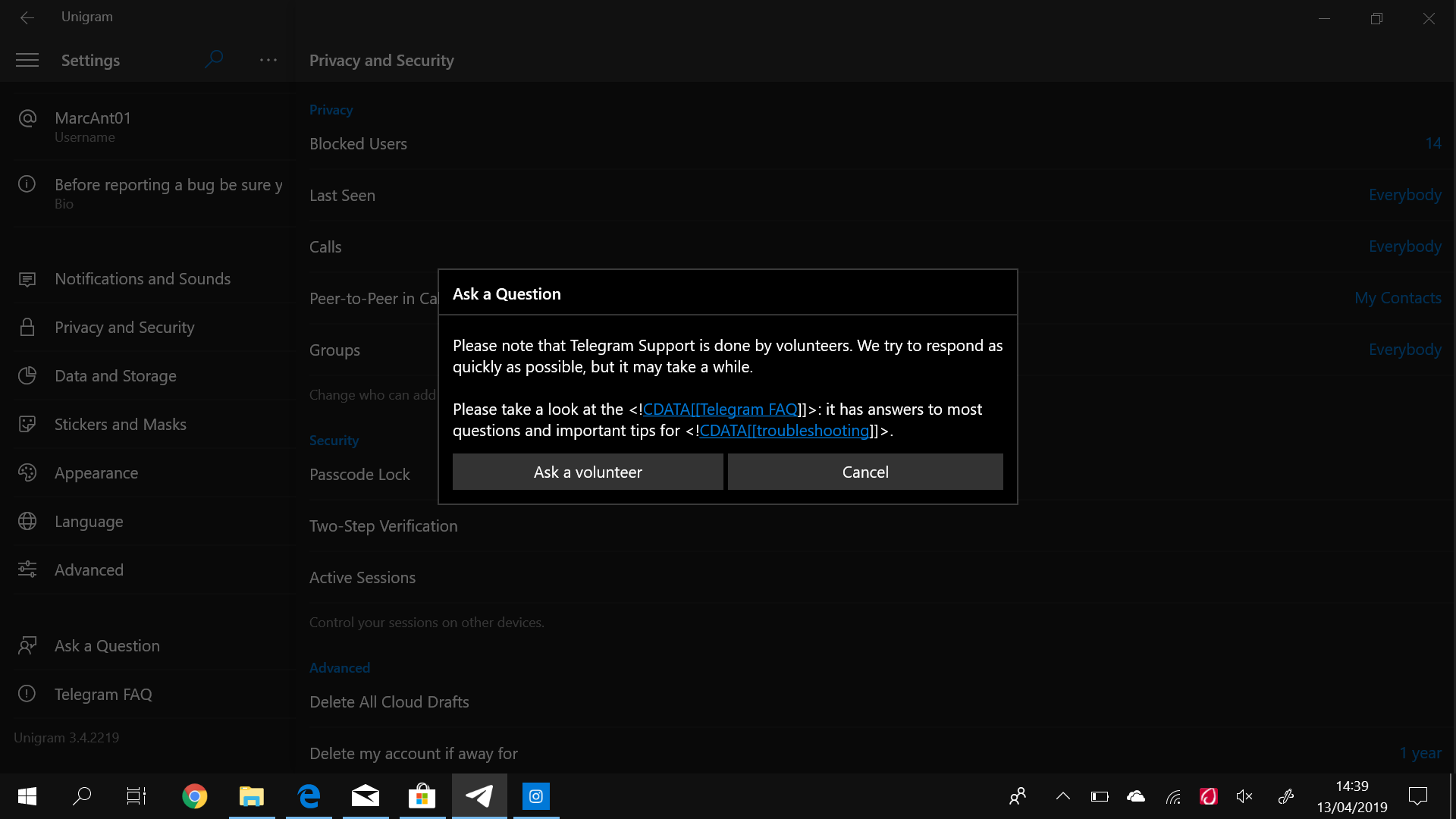 "Ask a question" alert content isn't displayed properly · Issue #1049 ...