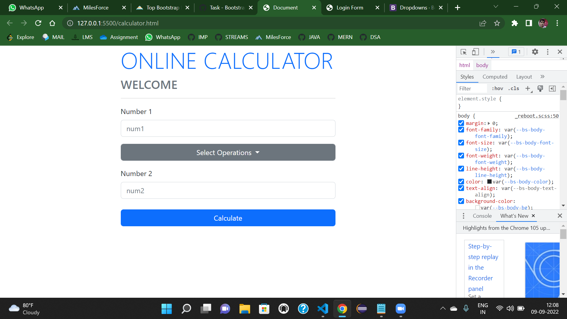 Task - Bootstrap - Forms - Online Calculator · akash-coded mern ...
