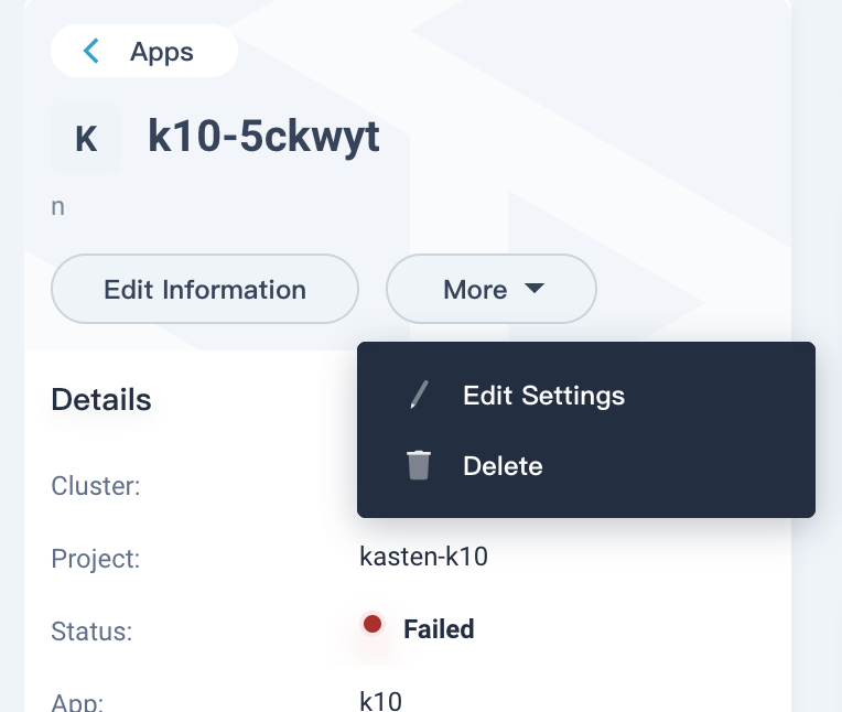 Unable to update a failed application upgrade "can not upgrade ...