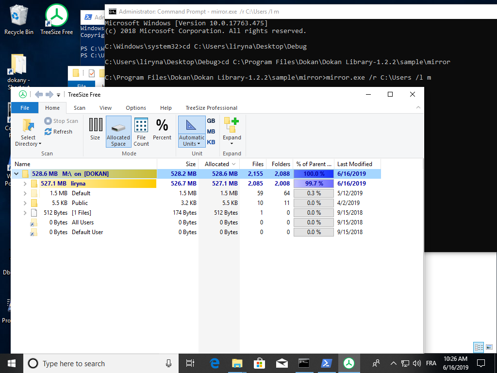 Cryptomator / Dokany / Treesize Free · Issue 805 · dokandev/dokany