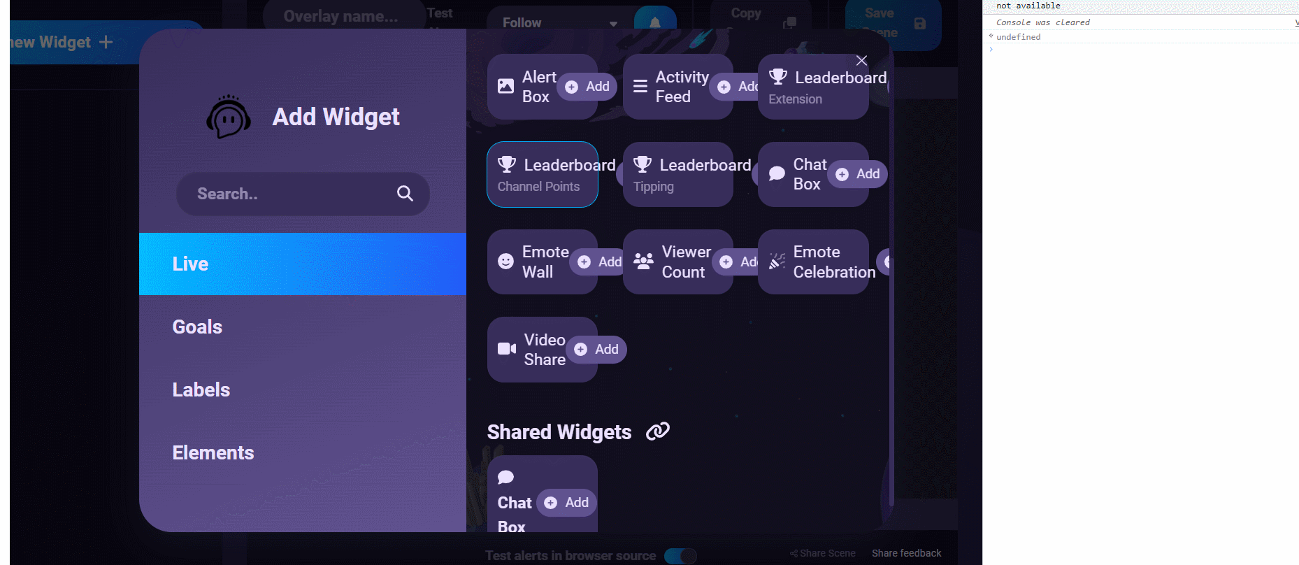Calling the 'click' event to create the element! ex2