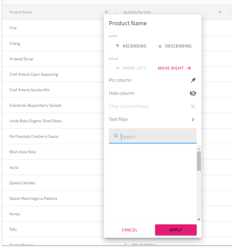 Excel Style Filtering list is empty when it was previously scrolled