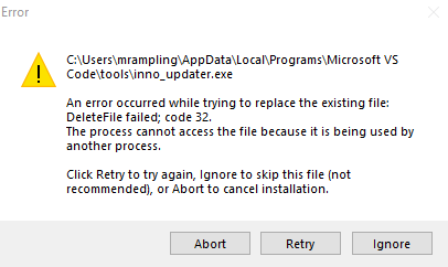 Update failier with Log · Issue #58342 · microsoft/vscode · GitHub