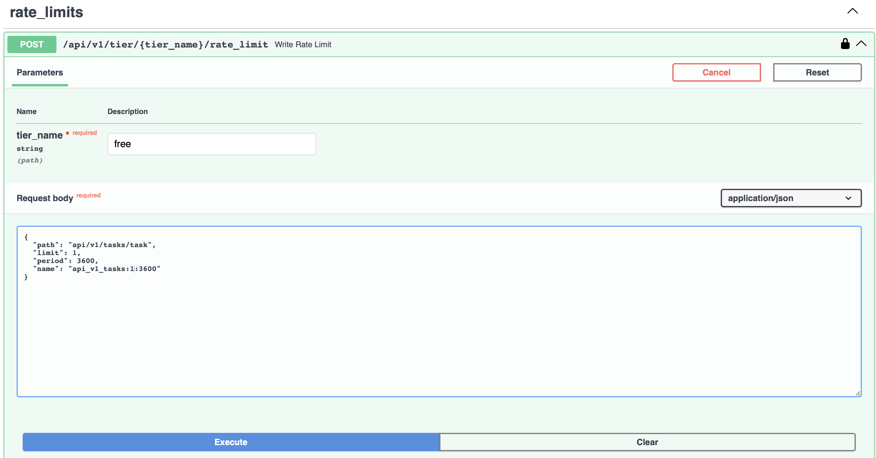 passing path=api/v1/tasks/task, limit=1, period=3600, name=api_v1_tasks:1:3600 to free tier rate limit