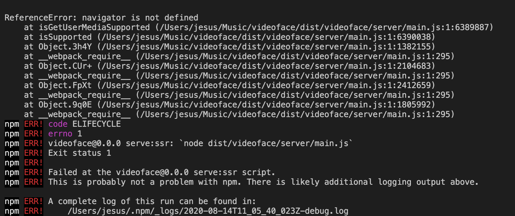 Export is not defined