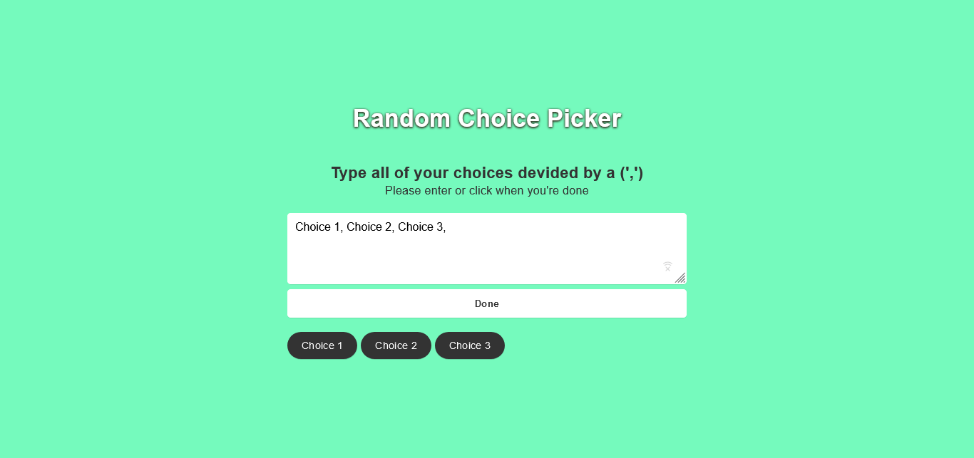 Random Quick Pick Generator GitHub - abdulsamadshaikh/Random-Choice-Picker: This is a Random Choice ...