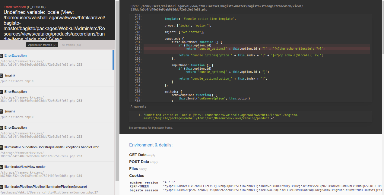 Exception on Create/Edit bundle product · Issue #2491 · bagisto/bagisto ...