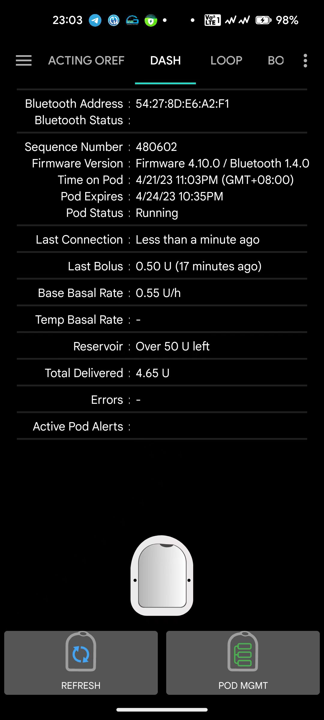 How does Total Delivered calculated for Omnipod DASH · Issue 2517
