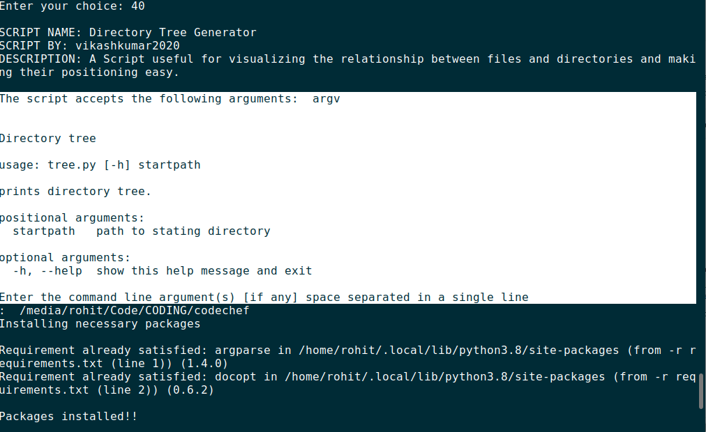command line arguments