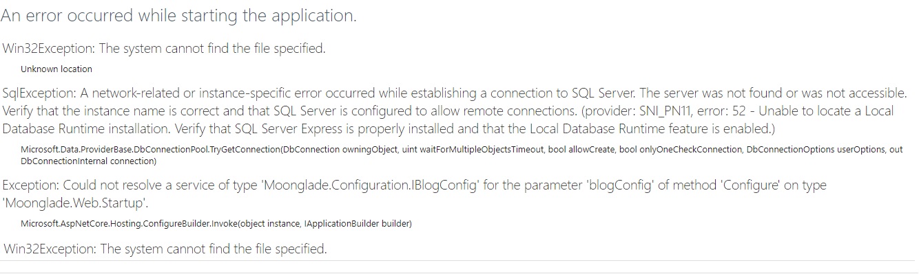 An Error occured while starting the application · Issue #579 · EdiWang ...