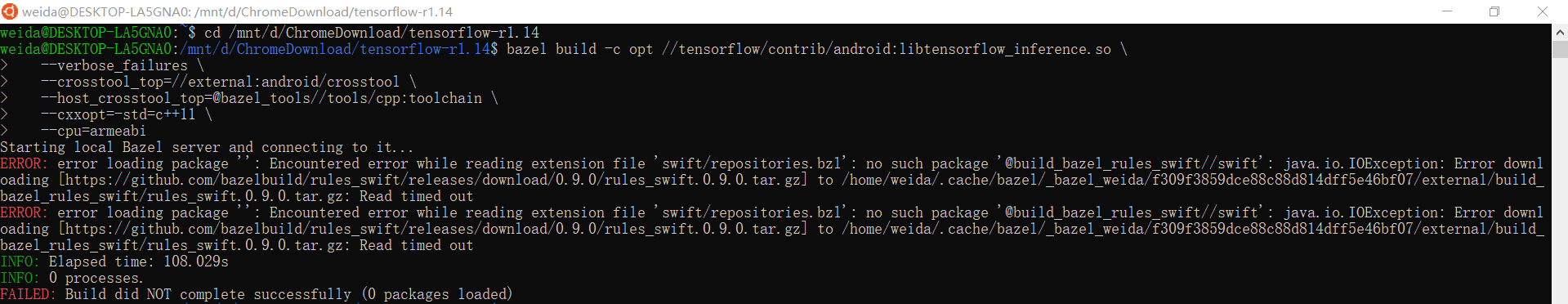 Encountered error while reading extension file 'swift/repositories.bzl ...
