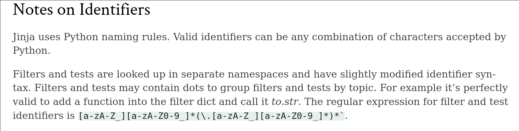 Typo in regex in "Notes on identifiers" · Issue #1556 · pallets/jinja ...