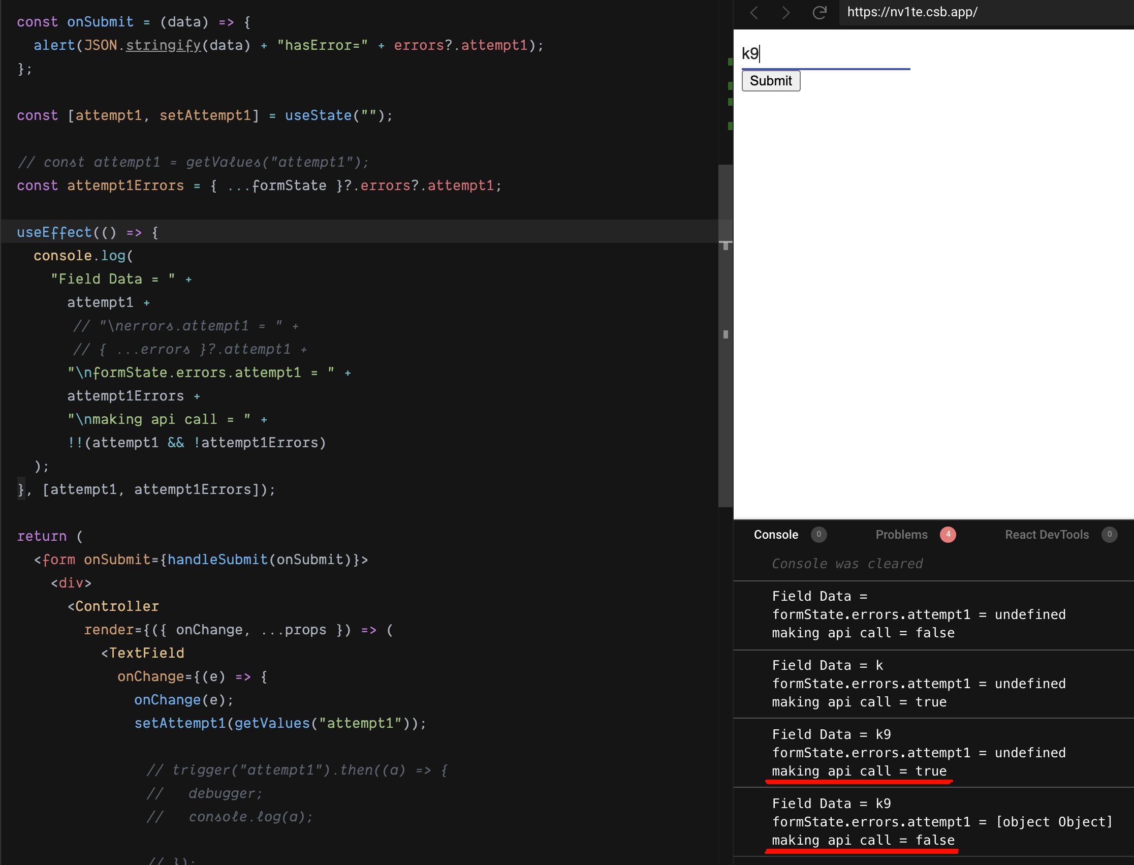 errors are stale inside onChange callback with material ui · react-hook ...