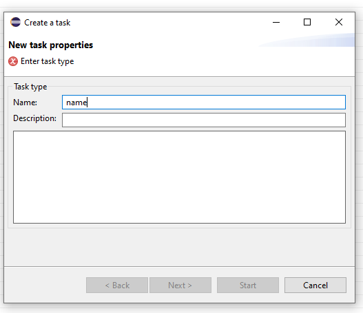 No task types in create a task window in eclipse extension · Issue ...
