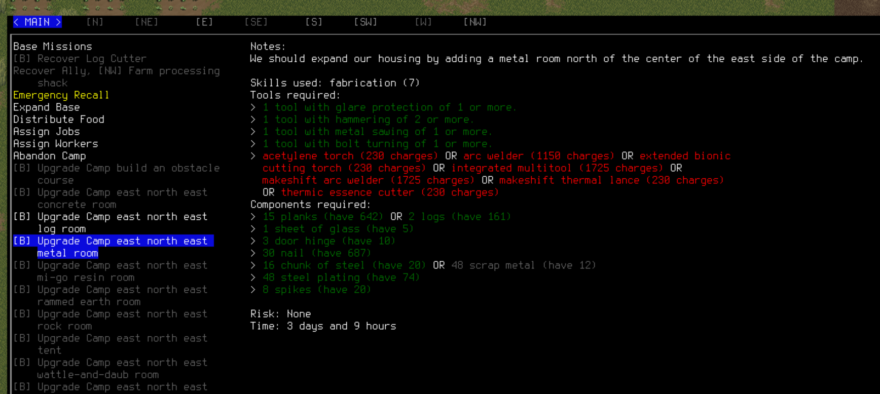When building in Faction Camp Arc Welder seems restricted to