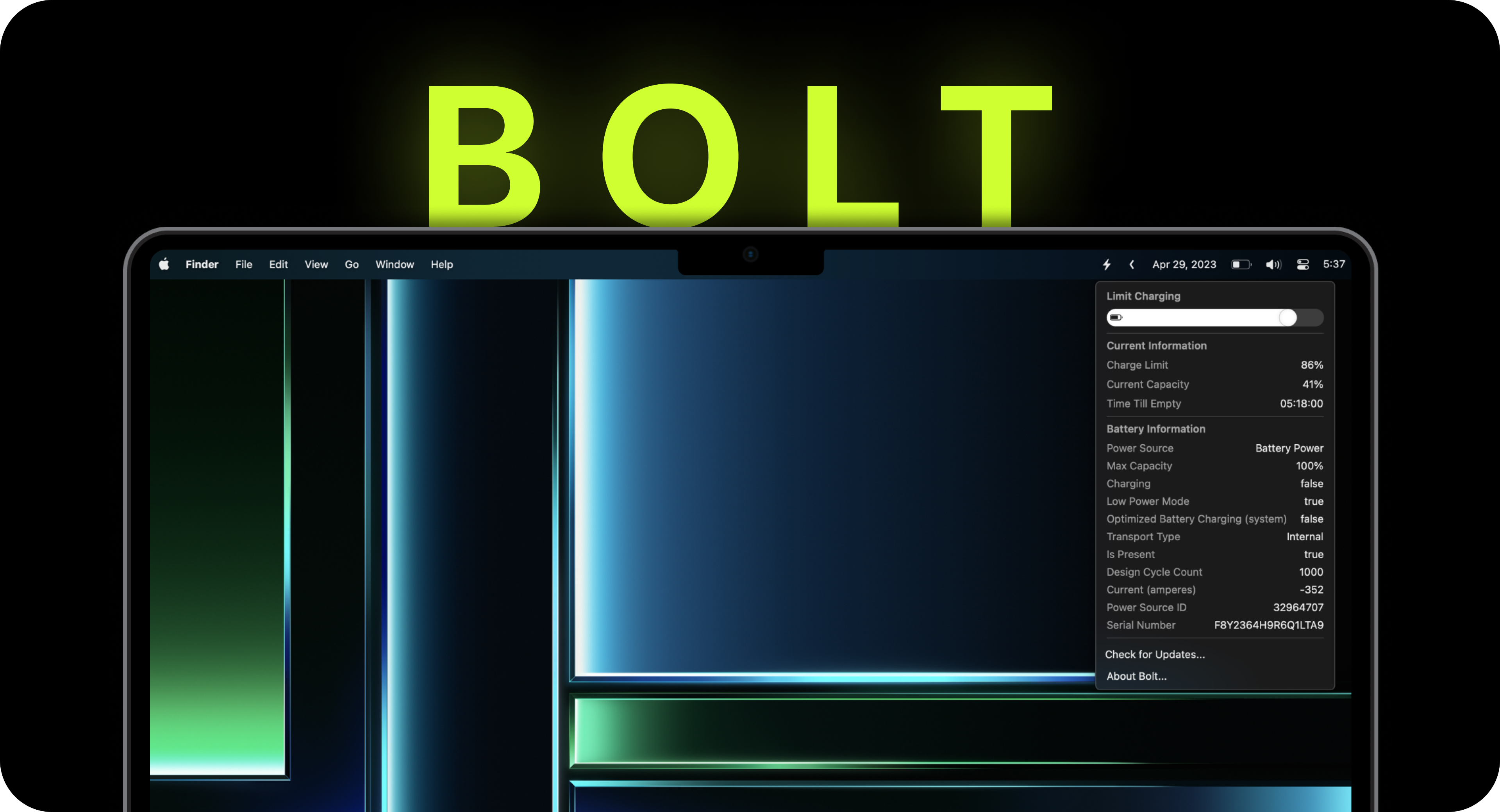 GitHub - Aayush9029/Bolt: Limit Charging on your macOS device.