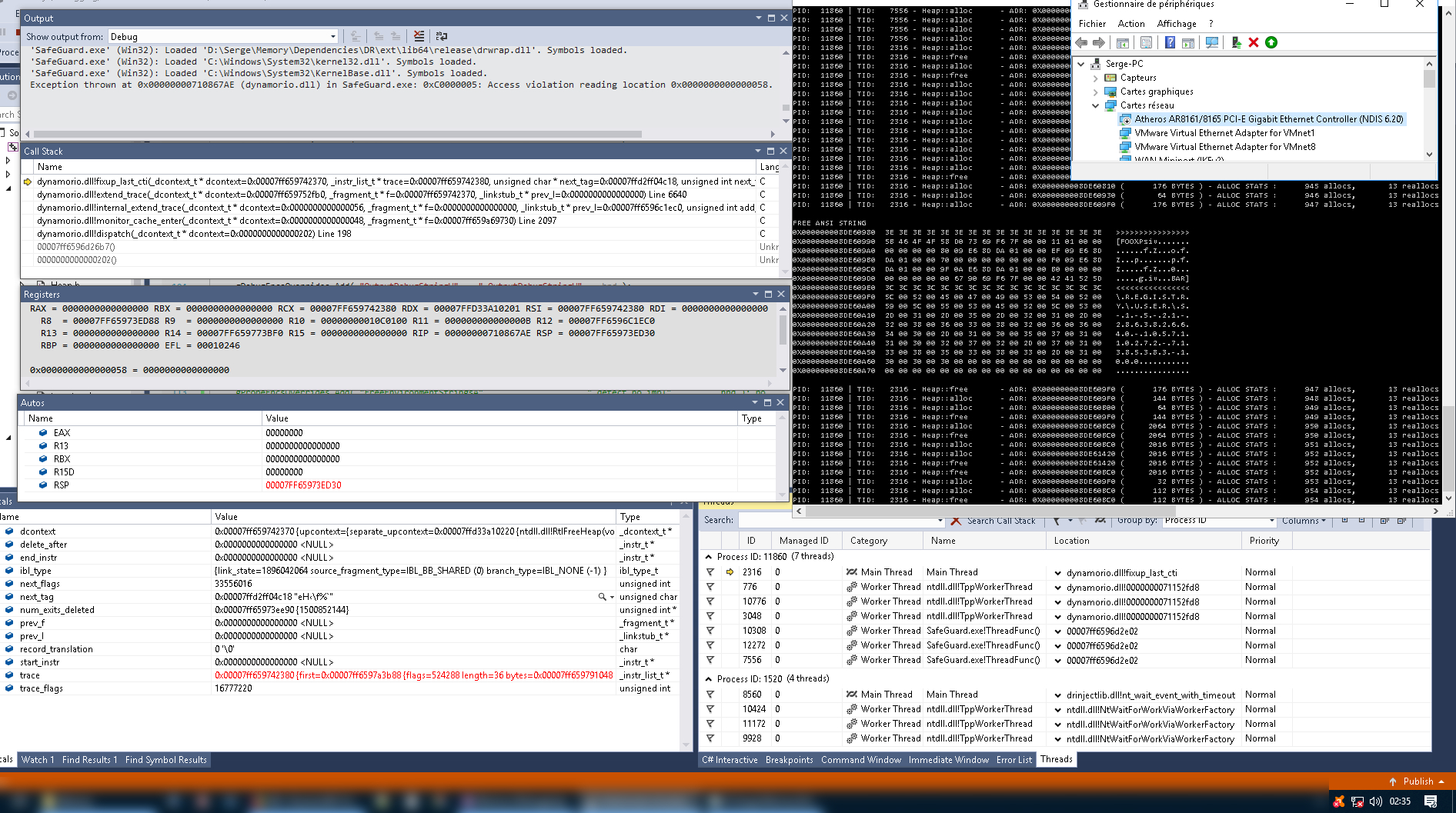 DR systematic crash in fixup_last_cti() if anti virus agents disabled